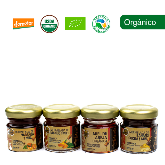 Kit de Mermeladas y Miel Orgánicas Finca Irlanda 30G.