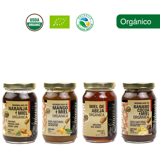 Kit de Mermeladas y Miel Orgánicas Finca Irlanda 280G.