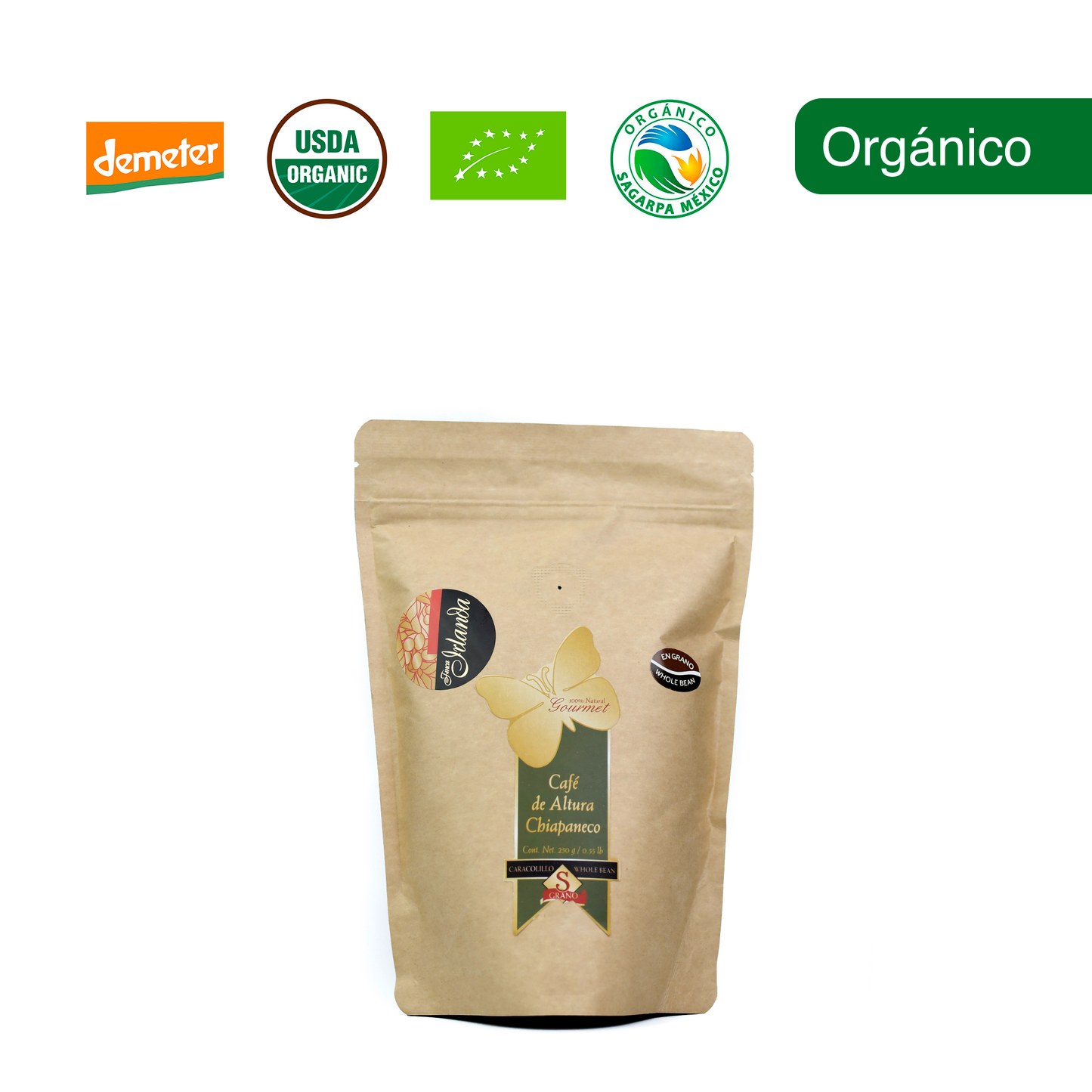 Café Caracolillo Orgánico De Altura (Cosecha Limitada) 250G.