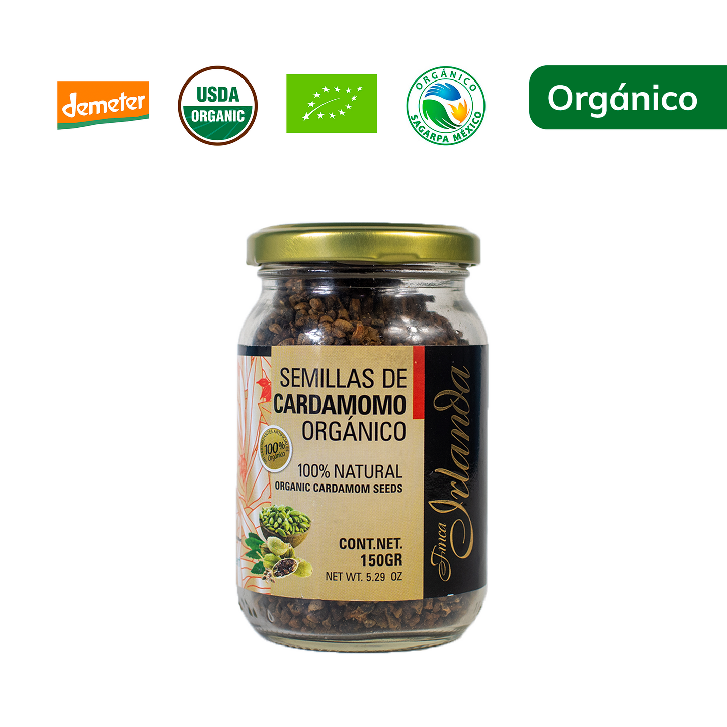Semillas de Cardamomo Orgánico Finca Irlanda 150G.